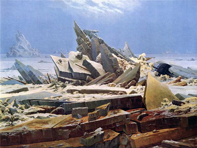 В Германии, так же, как и в Англии, пейзаж стал наивысшим достижением романтического искусства, а идеи, на которых он основывался, тоже зачастую были поразительно схожи с идеями английских художников. Когда Каспар Давид Фридрих (1774-1840) - самый известный немецкий художник-романтик - создал «Гибель 